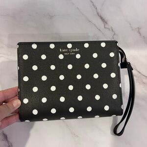 Kate Spade Black and White Polka Dot Clutch / Wristlet